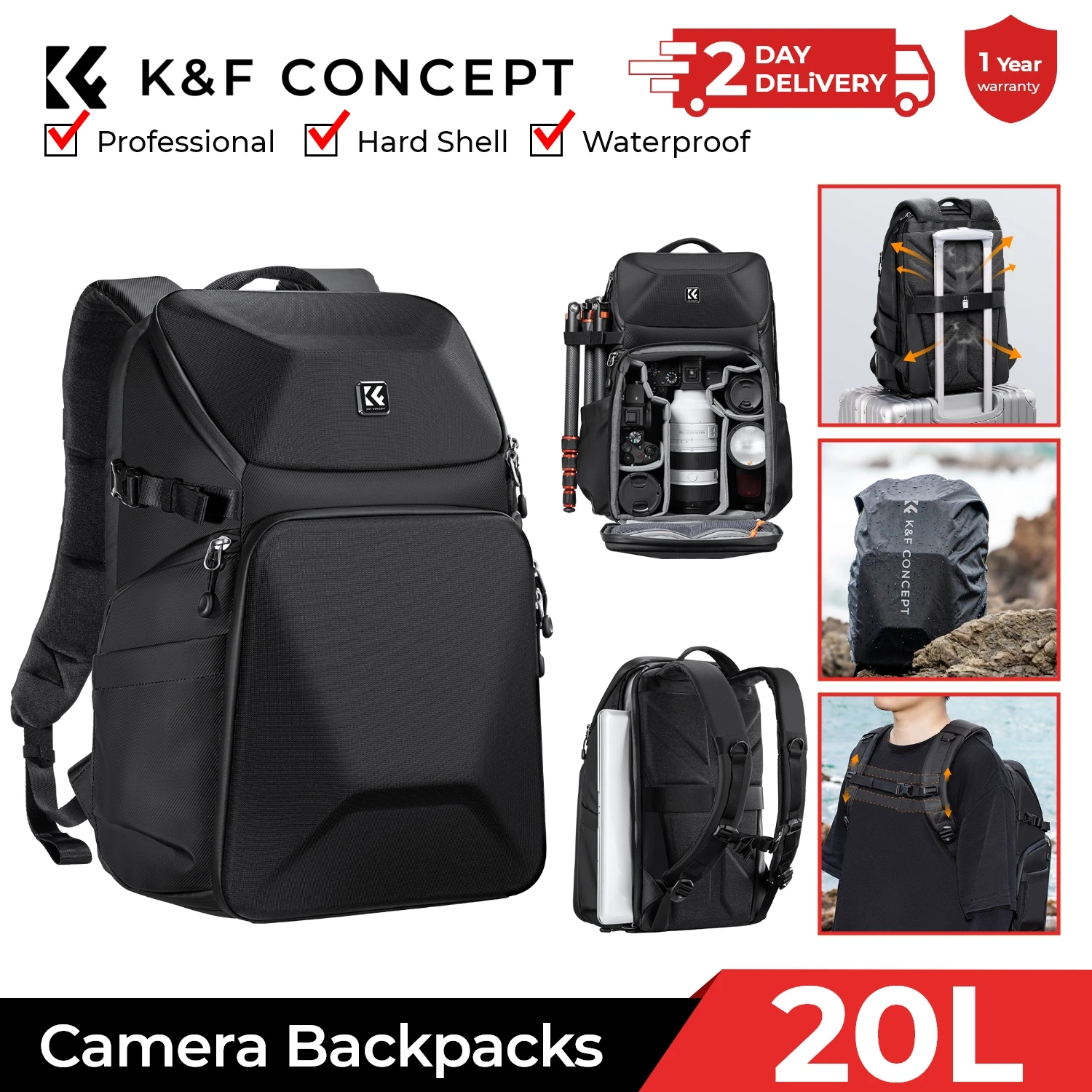 K&F CONCEPT 20L Camera Backpac - огляд і ціна Phone Accessories For Photography