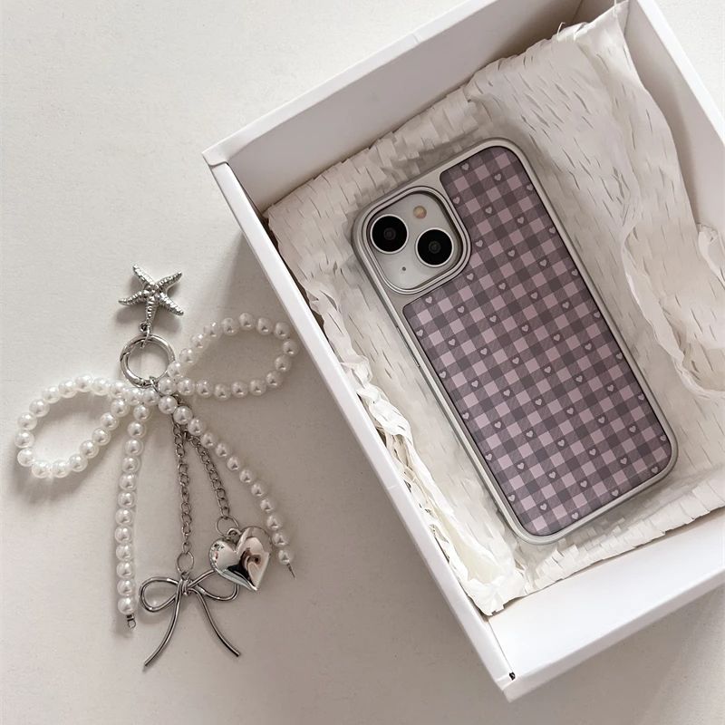 Pink Purple Heart-Shaped Check - огляд і ціна Phone Accessories For Girls