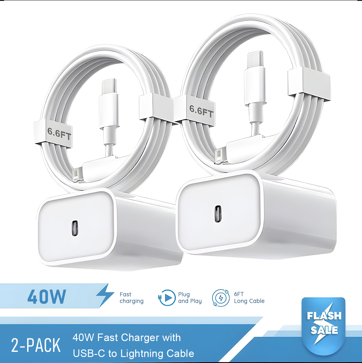 2-4 Set 40W Fast Charger for i - огляд і ціна Phone Accessories Nothing